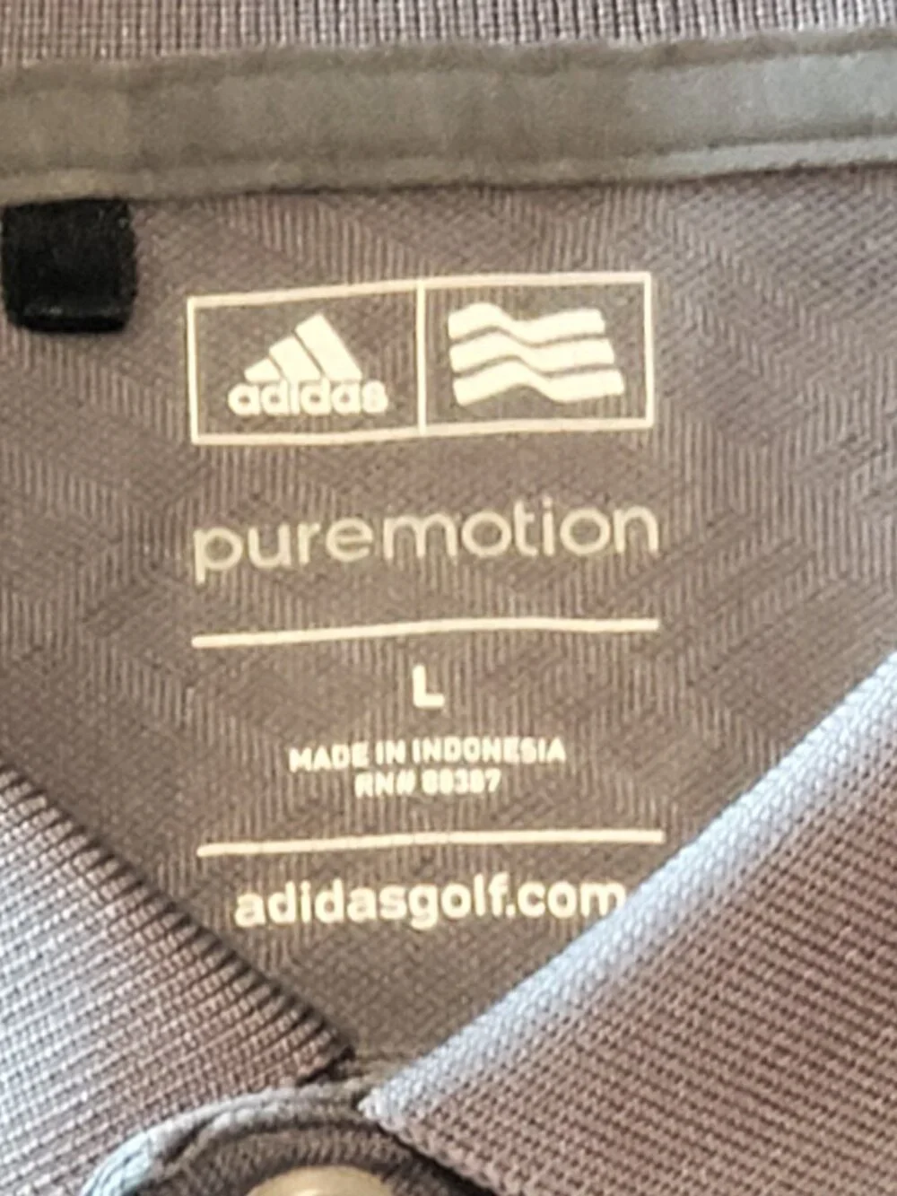 adidas Puremotion Gray Crosshatch Design Performance Large Golf Polo